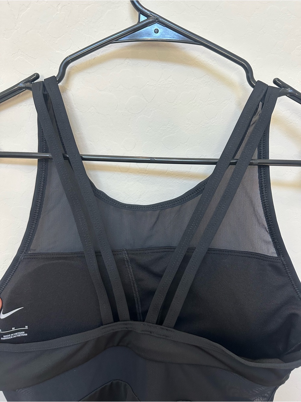NWT Nike Swim Black Mesh Panel One-Piece Swimsuit Size Medium - Picture 7 of 8
